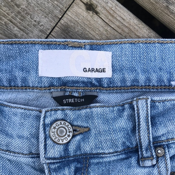 Garage High waisted Distressed Denim Shorts 5 - Picture 2 of 5